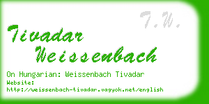 tivadar weissenbach business card